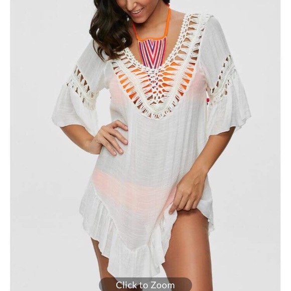 unknown Other - Swim Cover Up w/ colorful Pom Poms